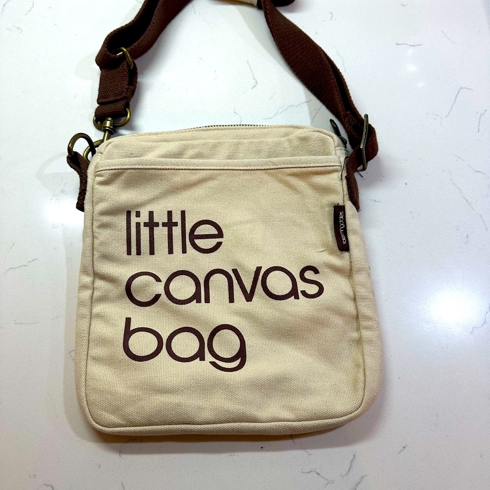 Bloomingdale's Cream “little canvas bag” Crossbody Bag